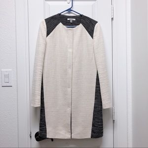 DKNY black and white classic tweet coat trench XS